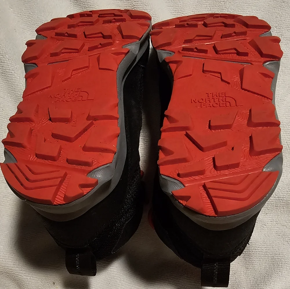 The North Face Kids Black and Red Waterproof Hiking Boots